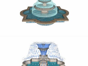 喷泉SU模型与植物景观库设计资源指南